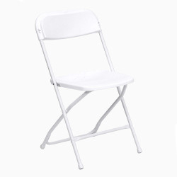 Balta Sulankstoma Metalinė Kėdė (nuoma)