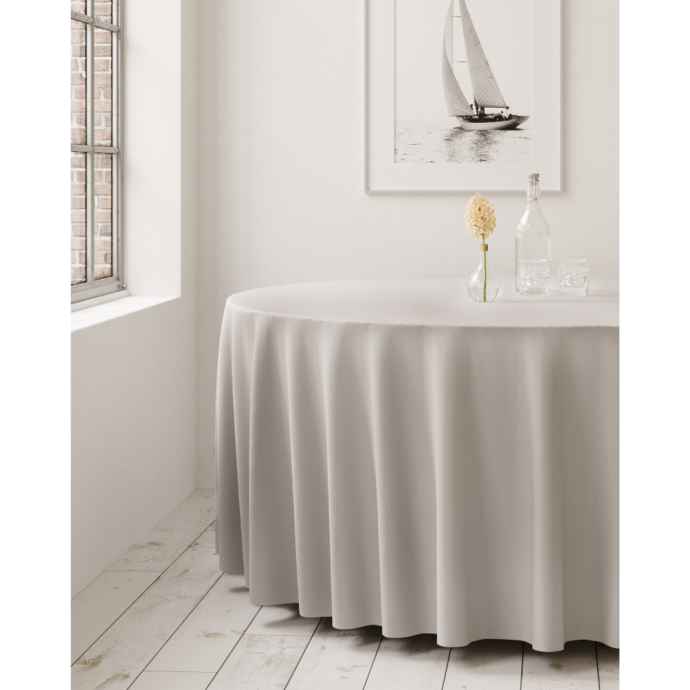 Grey Round Tablecloth [various sizes] (rent)