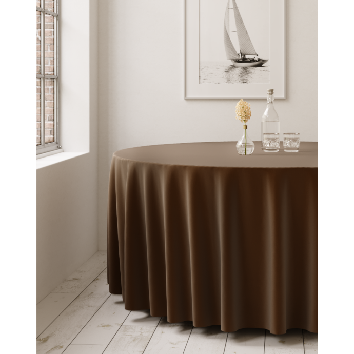 Brown Round Tablecloth [various sizes] (rent)