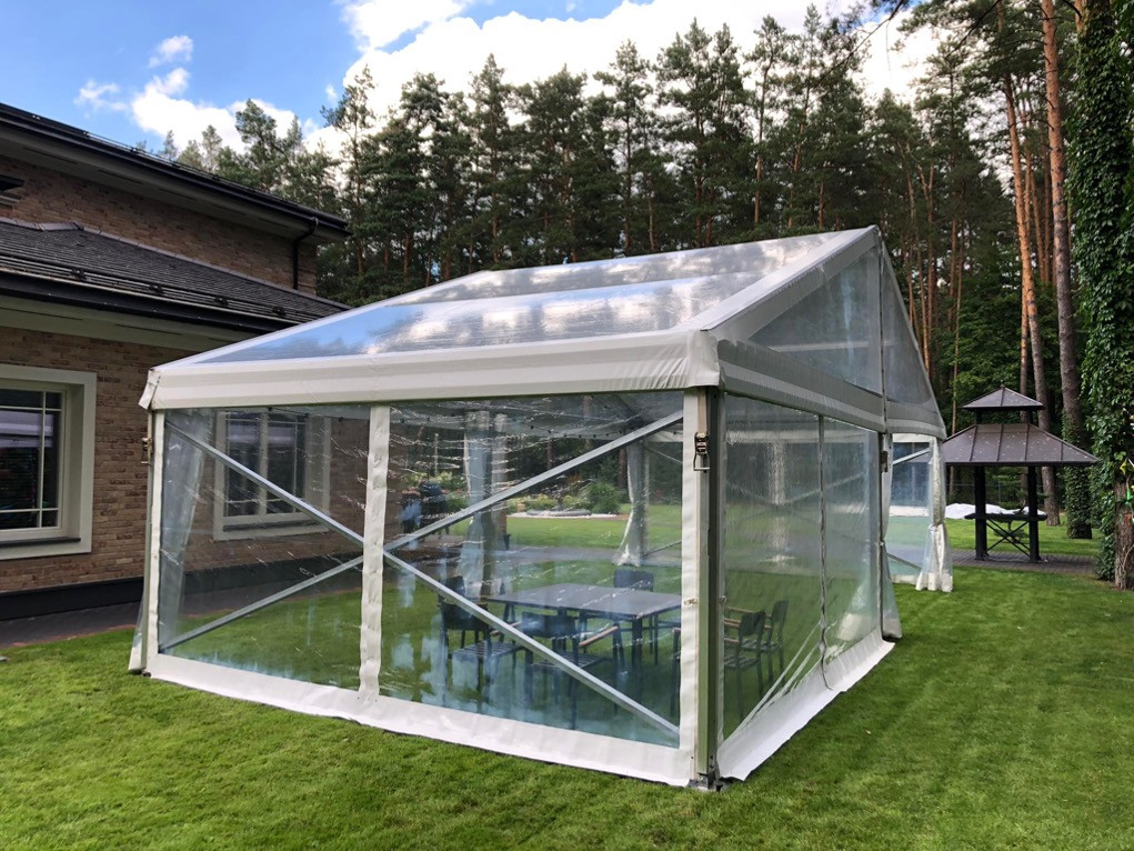 Transparent Modular Tent (for rent), 10 m wide