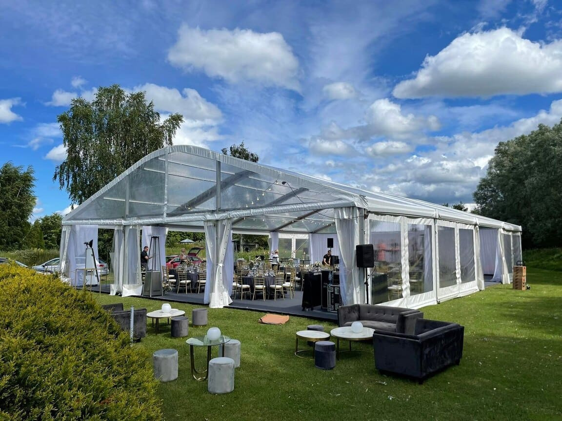 Transparent Arched Modular Tent 15 m wide (rent)