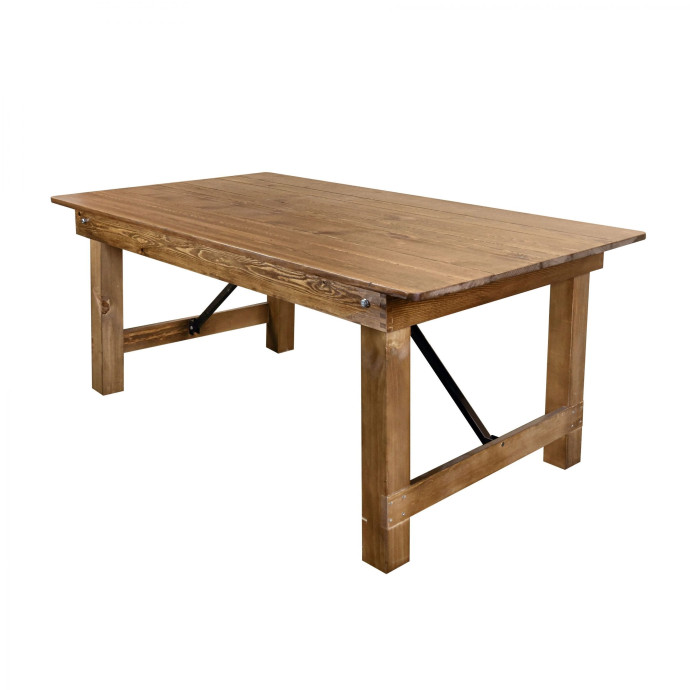 Wooden Rectangular Farm Table 200x100 cm. (rent)